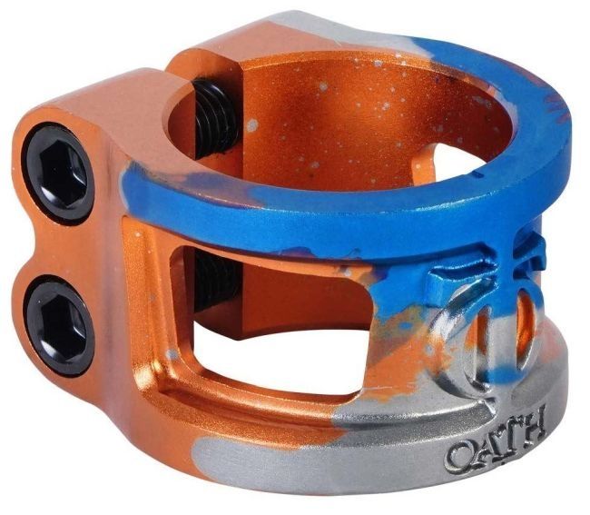 Oath Cage V2 Clamp Orange Blue Titanium