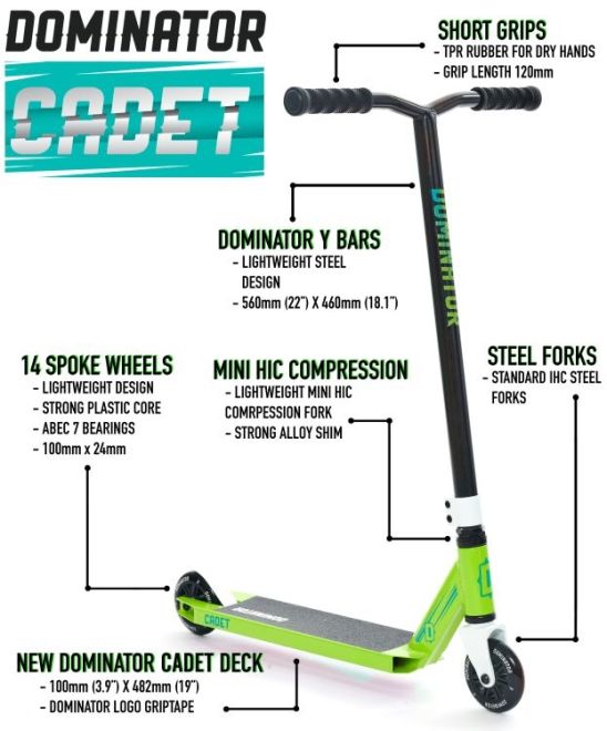 Dominator Cadet Stunt Scooter Blue White