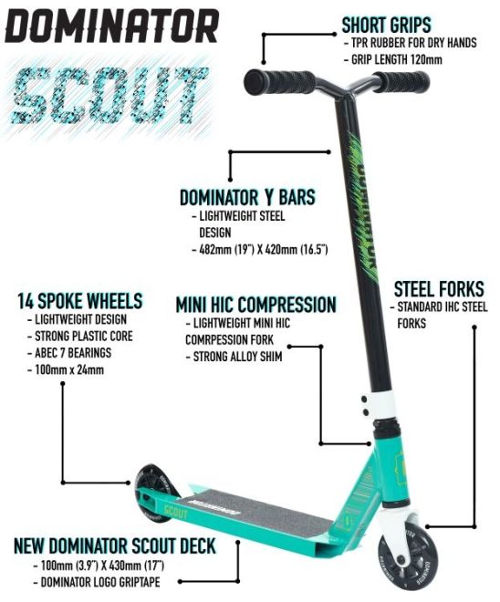 Dominator Scout Stunt Scooter Red White